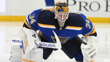 ST. LOUIS, MO. - DECEMBER 11: during a NHL game between the Florida Panthers and the St. Louis Blues on December 11, 2018, at Enterprise Center, St. Louis, MO. (Photo by Keith Gillett/Icon Sportswire via Getty Images)
