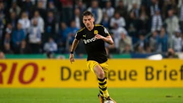 MAGDEBURG, GERMANY - OCTOBER 24: Maximilian Philipp of Borussia Dortmund in action during the DFB Cup match between 1. FC Magdeburg and Borussia Dortmund at MDCC Arena on October 24, 2017 in Magdeburg, Germany. (Photo by Alexandre Simoes/Borussia Dortmund/Getty Images)