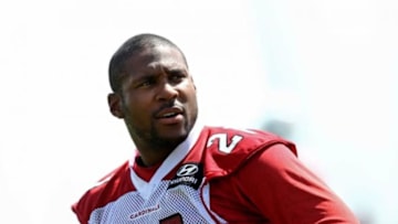 Jun 10, 2014; Tempe, AZ, USA; Arizona Cardinals cornerback Patrick Peterson during mini camp at the teams Tempe training facility. Mandatory Credit: Mark J. Rebilas-USA TODAY Sports