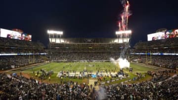 Dec 24, 2015; Oakland, CA, USA; General view before a NFL football game between the San Diego Chargers and the Oakland Raiders at O.co Coliseum. Mandatory Credit: Kirby Lee-USA TODAY Sports