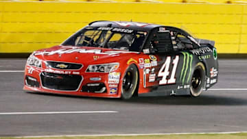 May 21, 2016; Concord, NC, USA; Sprint Cup Series driver Kurt Busch (41) runs off of turn 4 during the Sprint All-Star Race at Charlotte Motor Speedway. Mandatory Credit: Jim Dedmon-USA TODAY Sports