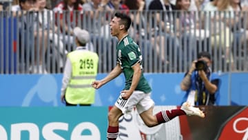 Hirving Lozano of Mexico during the 2018 FIFA World Cup Russia group F match between Germany and Mexico at the Luzhniki Stadium on June 17, 2018 in Moscow, Russia(Photo by VI Images via Getty Images)