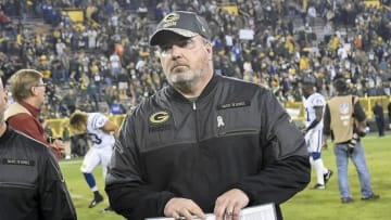 Nov 6, 2016; Green Bay, WI, USA; Green Bay Packers head coach Mike McCarthy walks off the field after the game against the Indianapolis Colts at Lambeau Field. The Colts beat the Packers 31-26. Mandatory Credit: Benny Sieu-USA TODAY Sports