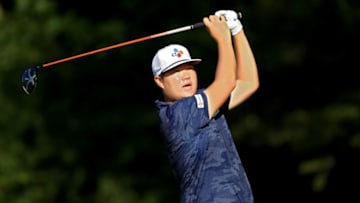 JACKSON, MISSISSIPPI - OCTOBER 01: Sungjae Im of South Korea plays his shot from the 14th tee during the first round of the Sanderson Farms Championship at The Country Club of Jackson on October 01, 2020 in Jackson, Mississippi. (Photo by Sam Greenwood/Getty Images)