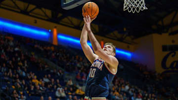 Feb 9, 2023; Berkeley, California, USA; Arizona Wildcats forward Azuolas Tubelis (10) shoots a layup against the California Golden Bears during the second half at Haas Pavilion. Mandatory Credit: Neville E. Guard-USA TODAY Sports