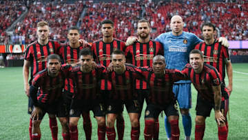 ATLANTA, GA - MAY 12: Atlanta United's starting 11 prior to the game between Atlanta United and Orlando City SC at Mercedes-Benz Stadium on May 12, 2019 in Atlanta, Georgia. (Photo by Carmen Mandato/Getty Images)