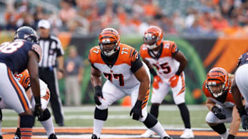 CINCINNATI, OH - AUGUST 09: Cordy Glenn #77 of the Cincinnati Bengals in action during a preseason game against the Chicago Bears at Paul Brown Stadium on August 9, 2018 in Cincinnati, Ohio. (Photo by Joe Robbins/Getty Images)