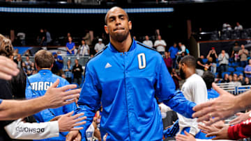 ORLANDO, FL - DECEMBER 17: Arron Afflalo #4 of the Orlando Magic greets fans before playing against the Minnesota Timberwolves on December 17, 2012 at Amway Center in Orlando, Florida. NOTE TO USER: User expressly acknowledges and agrees that, by downloading and or using this photograph, User is consenting to the terms and conditions of the Getty Images License Agreement. Mandatory Copyright Notice: Copyright 2012 NBAE (Photo by Fernando Medina/NBAE via Getty Images)