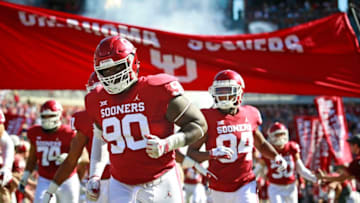NORMAN, OK - OCTOBER 27: The Oklahoma Sooners take the field before the game against the Kansas State Wildcats at Gaylord Family Oklahoma Memorial Stadium on October 27, 2018 in Norman, Oklahoma. Oklahoma defeated Kansas State 51-14. (Photo by Brett Deering/Getty Images) *** Local Caption ***