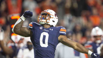 Auburn football LB Owen Pappoe (Photo by Michael Chang/Getty Images)