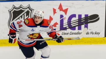 BLAINVILLE-BOISBRIAND, QC - NOVEMBER 25: Kevin Klima #34 of the Moncton Wildcats skates during the QMJHL game against the Blainville-Boisbriand Armada at the Centre d'Excellence Sports Rousseau on November 25, 2015 in Blainville-Boisbriand, Quebec, Canada. The Blainville-Boisbriand Armada defeated the Moncton Wildcats 6-5. (Photo by Minas Panagiotakis/Getty Images)