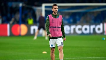 NAPLES, ITALY - FEBRUARY 25: Fabian Ruiz of SSC Napoli during the prematch warm up prior to the UEFA Champions League round of 16 first leg match between SSC Napoli and FC Barcelona at Stadio San Paolo on February 25, 2020 in Naples, Italy. (Photo by Pedro Salado/Quality Sport Images/Getty Images)