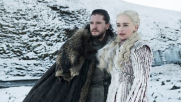 Game of Thrones season 8 production still. Kit Harington, Emilia Clarke.photo: Helen Sloane/HBO