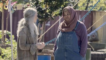 Melissa McBride as Carol Peletier, Nadine Marissa as Nabila - The Walking Dead _ Season 9, Episode 13 - Photo Credit: Jace Downs/AMC