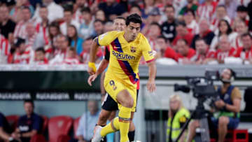BILBAO, SPAIN - AUGUST 16: Luis Suarez of FC Barcelona during the La Liga Santander match between Athletic de Bilbao v FC Barcelona at the Estadio San Mames on August 16, 2019 in Bilbao Spain (Photo by David S. Bustamante/Soccrates/Getty Images)