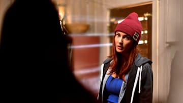 WYNONNA EARP -- "Look At Them beans" Episode 403 -- Pictured: Katherine Barrell as Officer Nicole Haught -- (Photo by: Michelle Faye/Wynonna Earp Productions, Inc./SYFY)