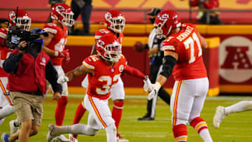 Kansas City Chiefs strong safety Tyrann Mathieu (32) -Mandatory Credit: Jay Biggerstaff-USA TODAY Sports