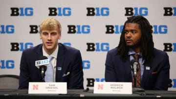 Nebraska Cornhuskers players Sam Griesel, and Derrick Walker speak to the media during (Matt Krohn-USA TODAY Sports)