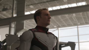 Marvel Studios' AVENGERS: ENDGAME..L to R: Nebula (Karen Gillan) and Captain America/Steve Rogers (Chris Evans)..Photo: Film Frame..©Marvel Studios 2019