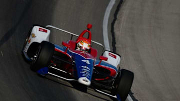FORT WORTH, TX - JUNE 08: Matheus Leist, driver of the #4 ABC Supply AJ Foyt Racing Chevrolet, practices for the Verizon IndyCar Series DXC Technology 600 at Texas Motor Speedway on June 8, 2018 in Fort Worth, Texas. (Photo by Robert Laberge/Getty Images)