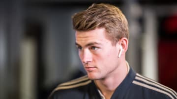 AMSTERDAM, NETHERLANDS - FEBRUARY 13: Matthijs de Ligt of Amsterdam arrives prior to the UEFA Champions League Round of 16 First Leg match between Ajax and Real Madrid at Johan Cruyff Arena on February 13, 2019 in Amsterdam, Netherlands. (Photo by Lukas Schulze - UEFA/UEFA via Getty Images)