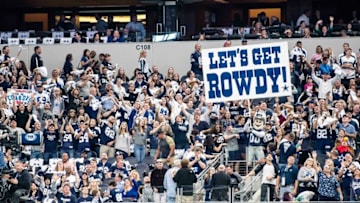 Nov 24, 2016; Arlington, TX, USA; A view of the Dallas Cowboys fans and their mascot Rowdy before the game between the Dallas Cowboys and the Washington Redskins at AT&T Stadium. The Cowboys defeat the Redskins 31-26. Mandatory Credit: Jerome Miron-USA TODAY Sports