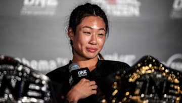 Angela Lee at the ONE: Century Part 1 post-fight press conference (Photo by Amy Kaplan/FanSided)