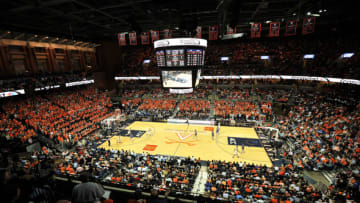 CHARLOTTESVILLE, VA - FEBRUARY 28: A general view inside John Paul Jones Arena during a game between the Duke Blue Devils and the Virginia Cavaliers on February 28, 2013 in Charlottesville, Virginia. Virginia defeated Duke 73-68. (Photo by Lance King/Getty Images)