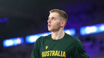 Denver Nuggets Summer League roster: Jack White of Australia warms up prior to the FIBA World Cup Asian Qualifier match between the Australia Boomers and China at John Cain Arena on 30 Jun. 2022 in Melbourne, Australia. (Photo by Graham Denholm/Getty Images)
