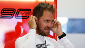 LE CASTELLET, FRANCE - JUNE 21: Sebastian Vettel of Germany and Ferrari prepares to drive in the garage during practice for the F1 Grand Prix of France at Circuit Paul Ricard on June 21, 2019 in Le Castellet, France. (Photo by Charles Coates/Getty Images)