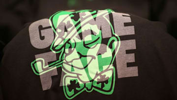 BOSTON, MA - MAY 27: A t-shirt is seen on a seat prior to Game Seven of the 2018 NBA Eastern Conference Finals between the Cleveland Cavaliers and the Boston Celtics at TD Garden on May 27, 2018 in Boston, Massachusetts. NOTE TO USER: User expressly acknowledges and agrees that, by downloading and or using this photograph, User is consenting to the terms and conditions of the Getty Images License Agreement. (Photo by Adam Glanzman/Getty Images)