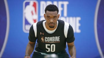 CHICAGO, IL - MAY 17: Keita Bates-Diop #50 looks on during the NBA Draft Combine Day 1 at the Quest Multisport Center on May 17, 2018 in Chicago, Illinois. NOTE TO USER: User expressly acknowledges and agrees that, by downloading and/or using this Photograph, user is consenting to the terms and conditions of the Getty Images License Agreement. Mandatory Copyright Notice: Copyright 2018 NBAE (Photo by Jeff Haynes/NBAE via Getty Images)