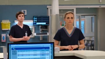 THE GOOD DOCTOR - "Quarantine" - Dr. Shaun Murphy and Dr. Audrey Lim treat two patients who collapse at the local airport and whose symptoms point to an infection that may become airborne. The staff races to contain the infection before it spreads to the rest of the patients in the ER, resulting in a hospital quarantine during the holidays, on "The Good Doctor," MONDAY, DEC. 3 (10:00-11:00 p.m. EST), on The ABC Television Network. (ABC/Jeff Weddell)FREDDIE HIGHMORE, FIONA GUBELMANN