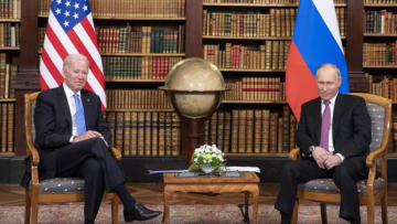 U.S. President Joe Biden (L) and Russian President Vladimir Putin (Photo by Peter Klaunzer - Pool/Keystone via Getty Images)