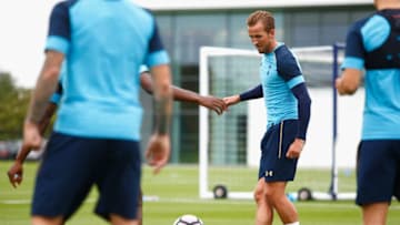 ENFIELD, ENGLAND - AUGUST 02: Harry Kane in action during the Tottenham Hotspur Training Session on August 2, 2016 in Enfield, England. (Photo by Tottenham Hotspur FC/Tottenham Hotspur FC via Getty Images)