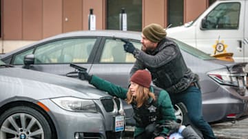 CHICAGO P.D. -- "Pain Killer" Episode 617 -- Pictured: (l-r) Marina Squerciati as Kim Burgess, Patrick John Flueger as Adam Ruzek -- (Photo by: Matt Dinerstein/NBC)
