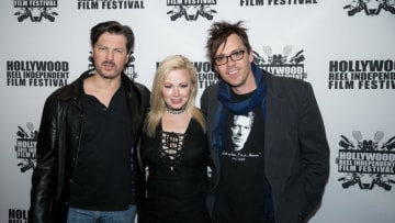 LOS ANGELES, CA - FEBRUARY 27: (L-R) David Hayter, Jessica Cameron and Matthew Currie Holmes arrive at Regal Cinemas L.A. Live on February 27, 2018 in Los Angeles, California. (Photo by John Wolfsohn/Getty Images)
