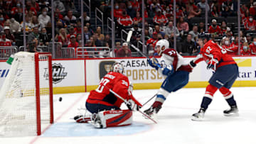 Ilya Samsonov, Evgeny Kuznetsov, Washington Capitals (Photo by Rob Carr/Getty Images)