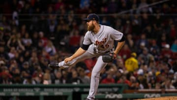 BOSTON, MA - APRIL 25: Buck Farmer #45 of the Detroit Tigers pitches during a game against the Boston Red Sox during the fourth inning at Fenway Park on April 25, 2019 in Boston, Massachusetts. The Red Sox won 7-3. (Photo by Rich Gagnon/Getty Images)