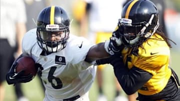 Aug 12, 2013; Latrobe, PA, USA; Pittsburgh Steelers running back Le