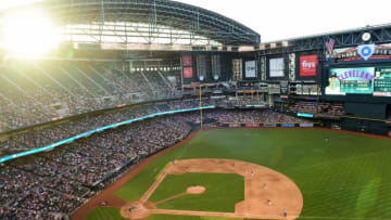 PHOENIX, AZ - APRIL 08: Overall view of the MLB game between the Cleveland Indians and Arizona Diamondbacks at Chase Field on April 8, 2017 in Phoenix, Arizona. The Arizona Diamondbacks won 11-2. (Photo by Jennifer Stewart/Getty Images)
