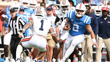 A message board post went viral for the unhinged claim that Ole Miss is adding quarterbacks to its roster just to spite Auburn football and Hugh Freeze Mandatory Credit: Matt Bush-USA TODAY Sports