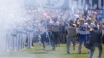 PROVO, UT - SEPTEMBER 21 : Baylor Romney #16 of the BYU Cougars carries the American flag onto the field before the start of their game against the Washington Huskies at LaVell Edwards Stadium on September 21, 2019 in Provo, Utah. (Photo by Chris Gardner/Getty Images)