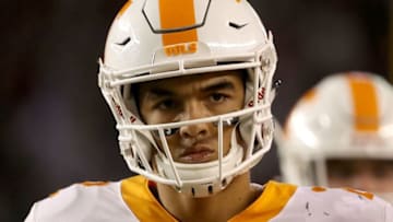 COLUMBIA, SC - OCTOBER 27: Jarrett Guarantano #2 of the Tennessee Volunteers looks to the sidelines against the South Carolina Gamecocks during their game at Williams-Brice Stadium on October 27, 2018 in Columbia, South Carolina. (Photo by Streeter Lecka/Getty Images)