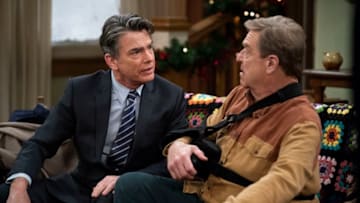 THE CONNERS - "Rage Against the Machine" - When Dan gets injured on the job covering D.J.'s vending machine route, the choice to sue the company could lead to D.J. getting fired. Meanwhile, Jackie is appalled when Becky seeks life coaching from her nemesis and No. 1 competitor, Rita Silver, on an all-new episode of "The Conners," TUESDAY, JAN. 8 (8:00-8:31 p.m. EST), on The ABC Television Network. (Eric McCandless via Getty Images)PETER GALLAGHER, JOHN GOODMAN