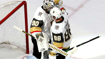Robin Lehner #90 of the Vegas Golden Knights (Photo by Bruce Bennett/Getty Images)