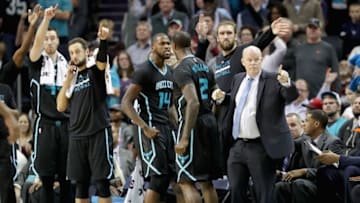 CHARLOTTE, NC - JANUARY 04: Teammates Michael Kidd-Gilchrist