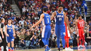 Landry Shamet & Joel Embiid | Philadelphia 76ers (Photo by Jesse D. Garrabrant/NBAE via Getty Images)