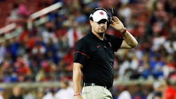 Oct 22, 2016; Dallas, TX, USA; Houston Cougars head coach Tom Herman on the sidelines against the SMU Mustangs at Gerald J. Ford Stadium. SMU won 38-16. Mandatory Credit: Ray Carlin-USA TODAY Sports