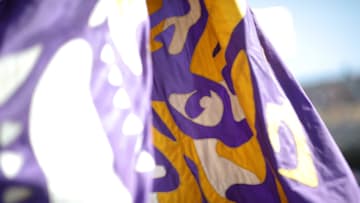 BATON ROUGE, LOUISIANA - OCTOBER 05: An eye of the tiger flag is seen at Tiger Stadium on October 05, 2019 in Baton Rouge, Louisiana. (Photo by Chris Graythen/Getty Images)